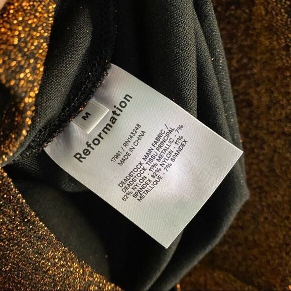 Reformation Saturn Bodysuit Copper Bronze Brown Metallic Sleeveless Scoop M - Picture 6 of 8